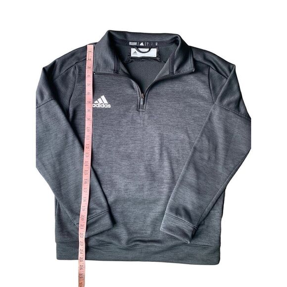 Adidas Climalite Gray 1/4 Zip Collated Training Fleece Sweatshirt - Picture 8 of 8